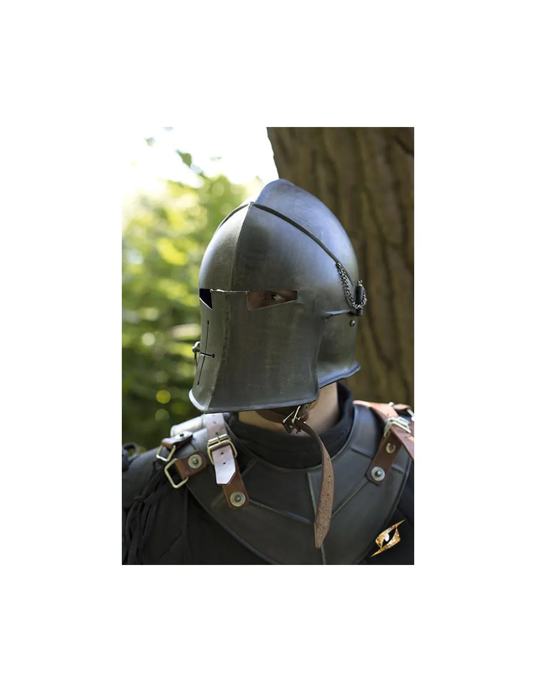 Basinette médiévale avec visionneuse, Epic Black ⚔️ Boutique Épées