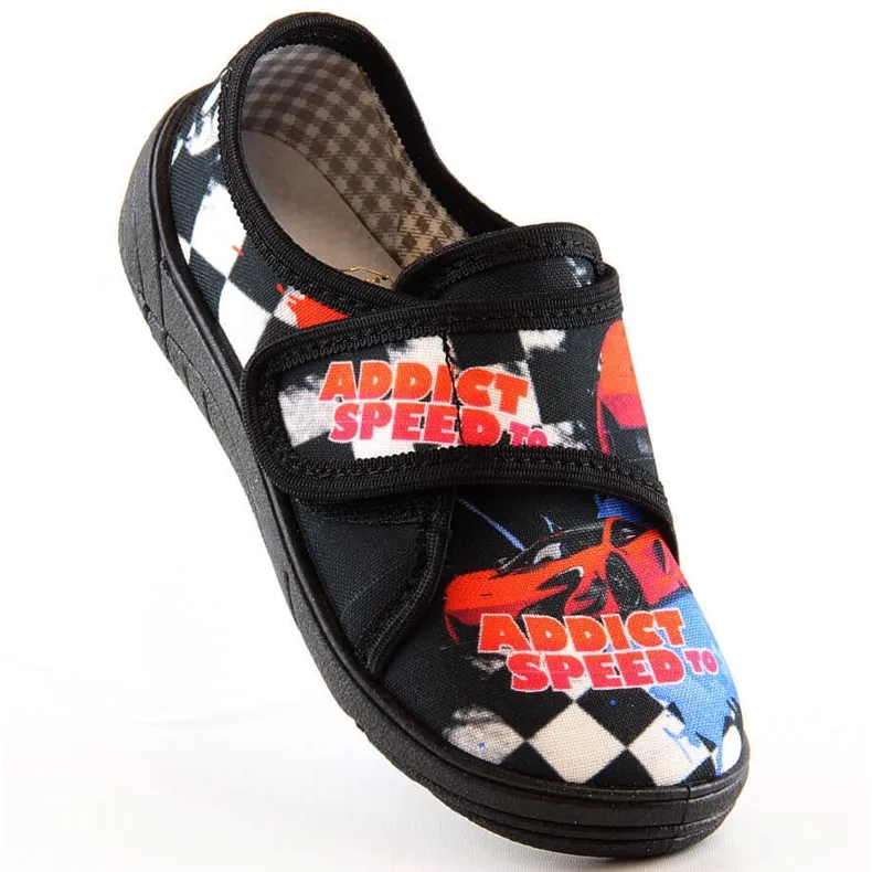 Baskets garçon Nazo N019SAW noires pour l'école maternelle le noir