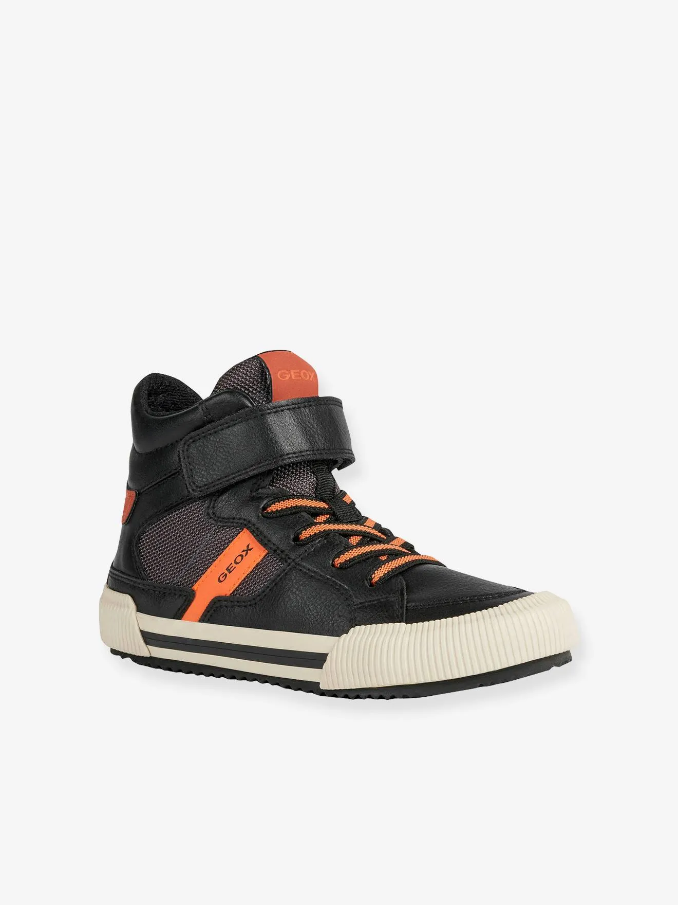Baskets MID garçon J Alonisso Boy B-GBK GEOX® noir orange - Geox