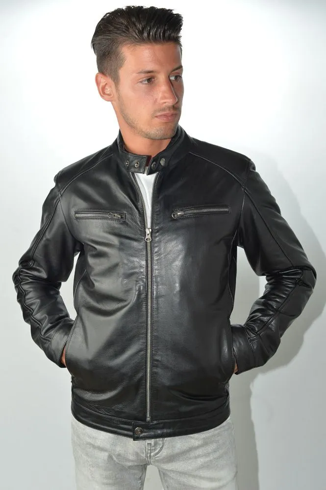 Blouson Cuir Homme MURPHY DELTA Noir