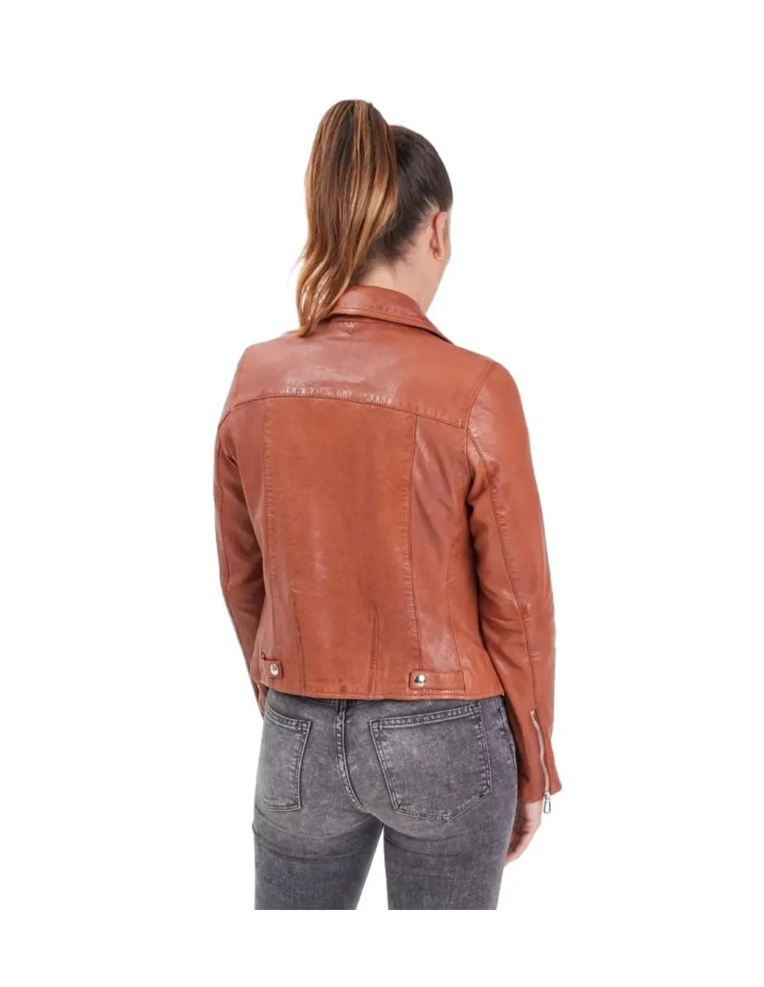 Blouson en cuir Daytona femme Ref 54124 Cognac