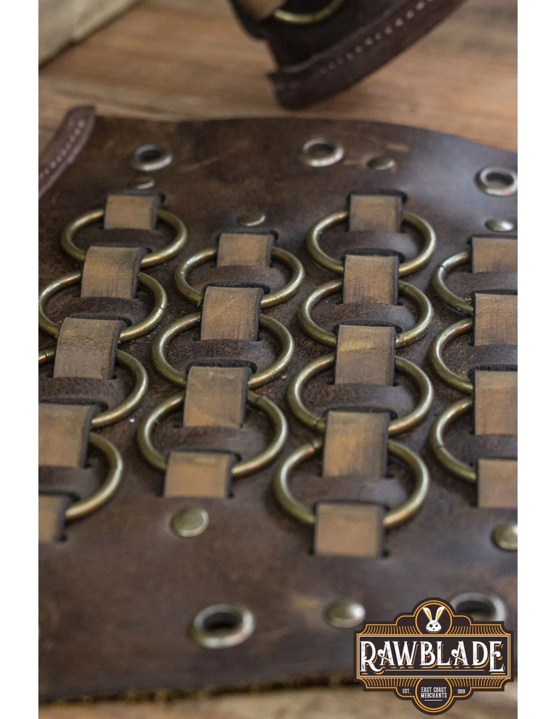 Bracelets guerriers avec anneaux - Marron ⚔️ Boutique Épées