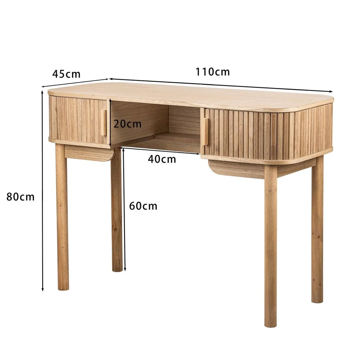 Bureau en  Bois avec 2 Portes Marron | 3 Suisses