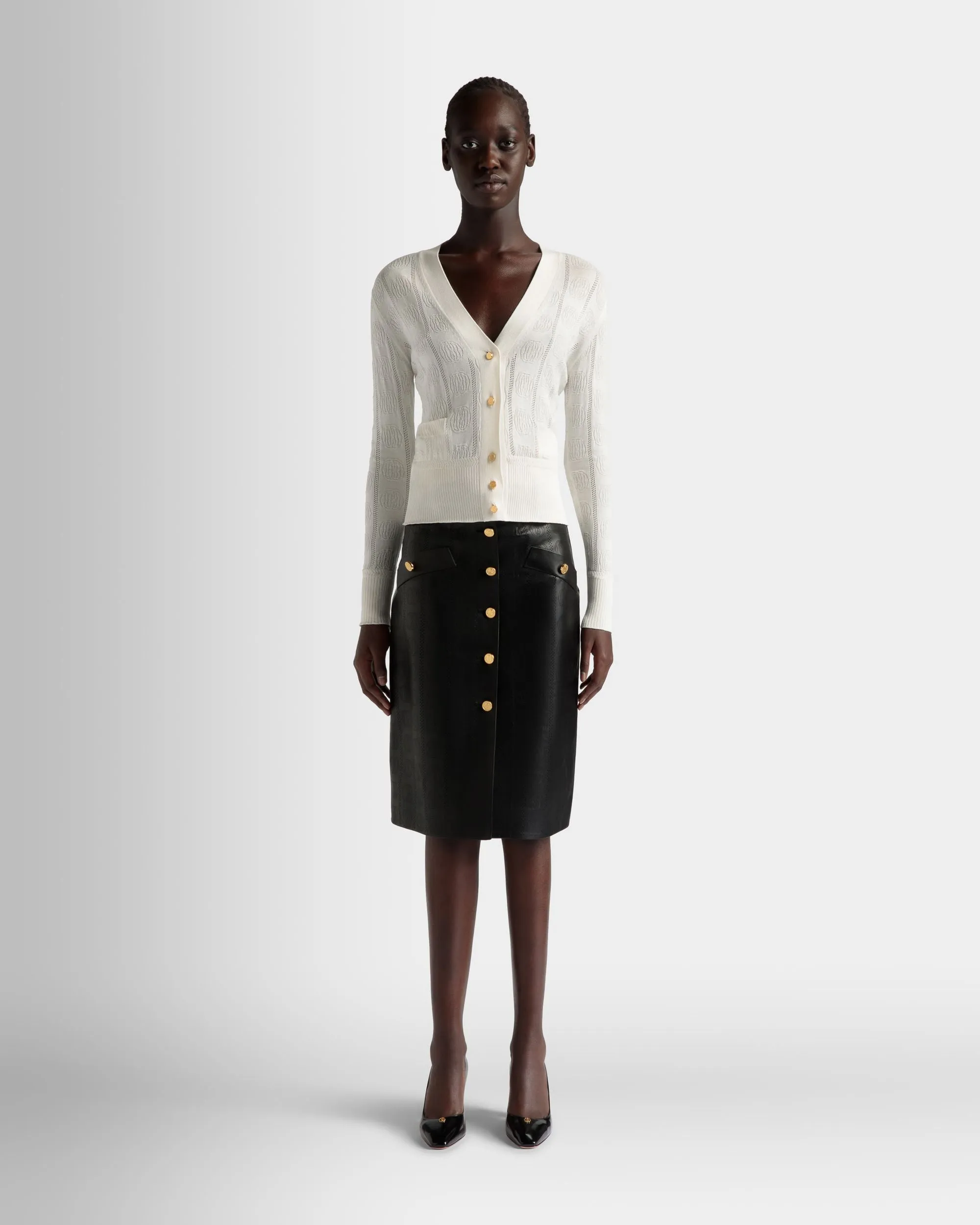 Cardigan Beige En Soie Mélangée Beige