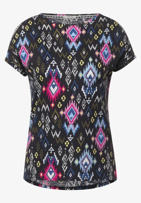 CECIL T-shirt avec bouton décoratif 
