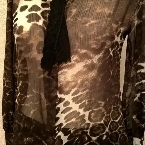 Chemise manches longues en mousseline imprimée