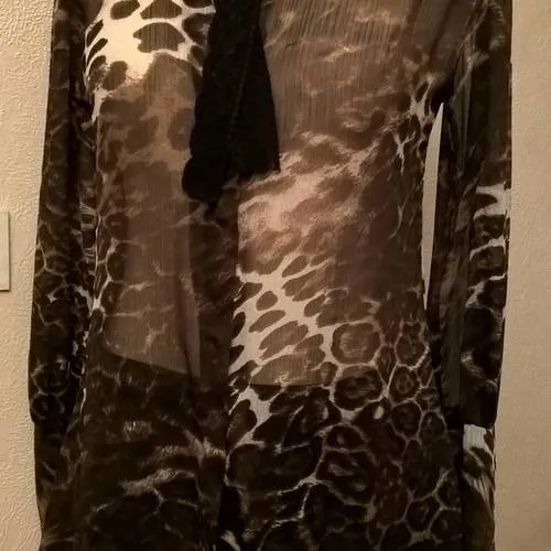 Chemise manches longues en mousseline imprimée