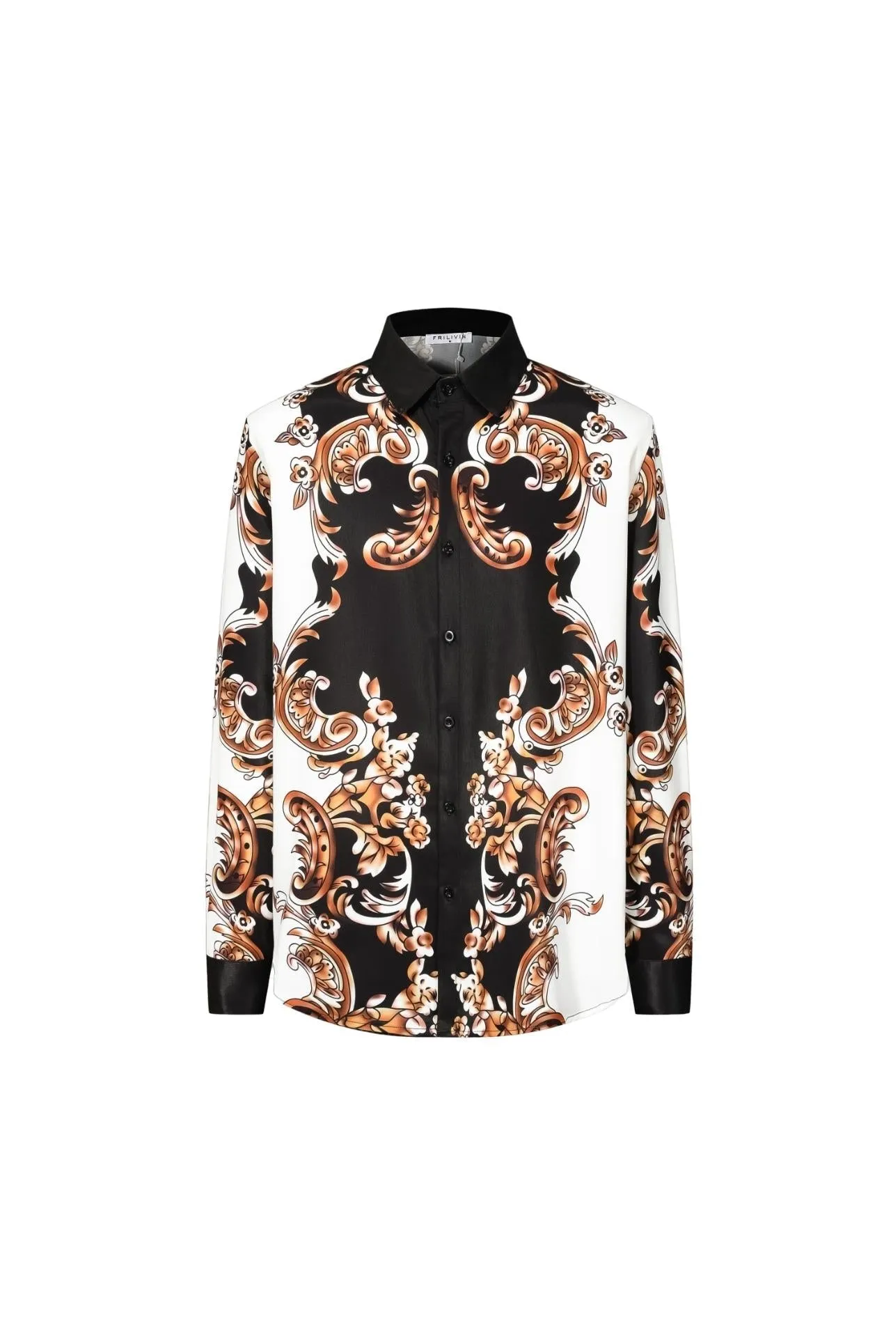 Chemise structuré manches longues motifs baroque