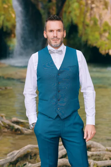 Gilet CHRIS bleu-vert Couleur Bleu Taille 44