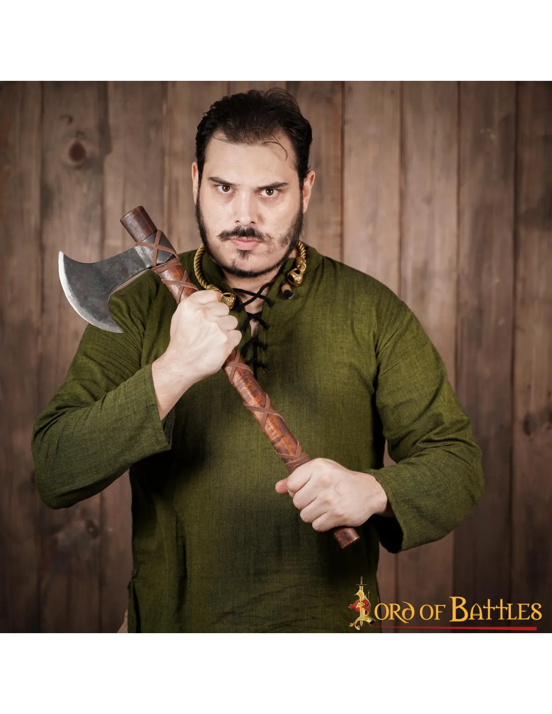Hache viking forgée à la main (58 cm.) ⚔️ Boutique Épées