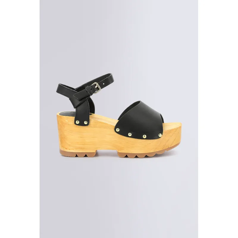 Kick Wedge Wise - Sandales noires pour femme - Kickers © Site Officiel