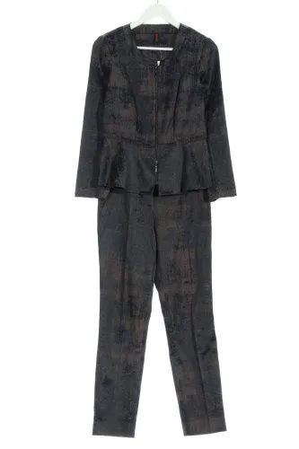 Krines Ensemble tissé noir-bronze imprimé allover élégant