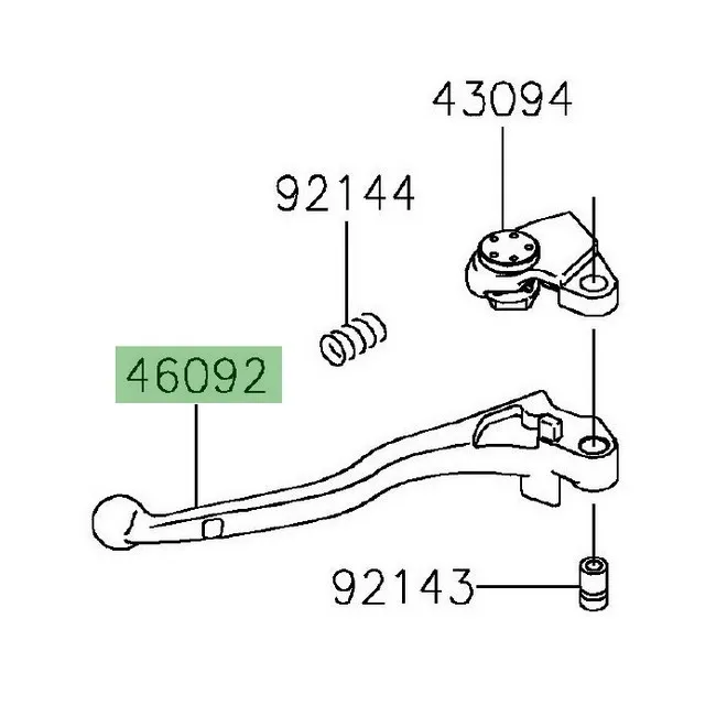 Levier d'embrayage d'origine Kawasaki 460920569 | Moto Shop 35