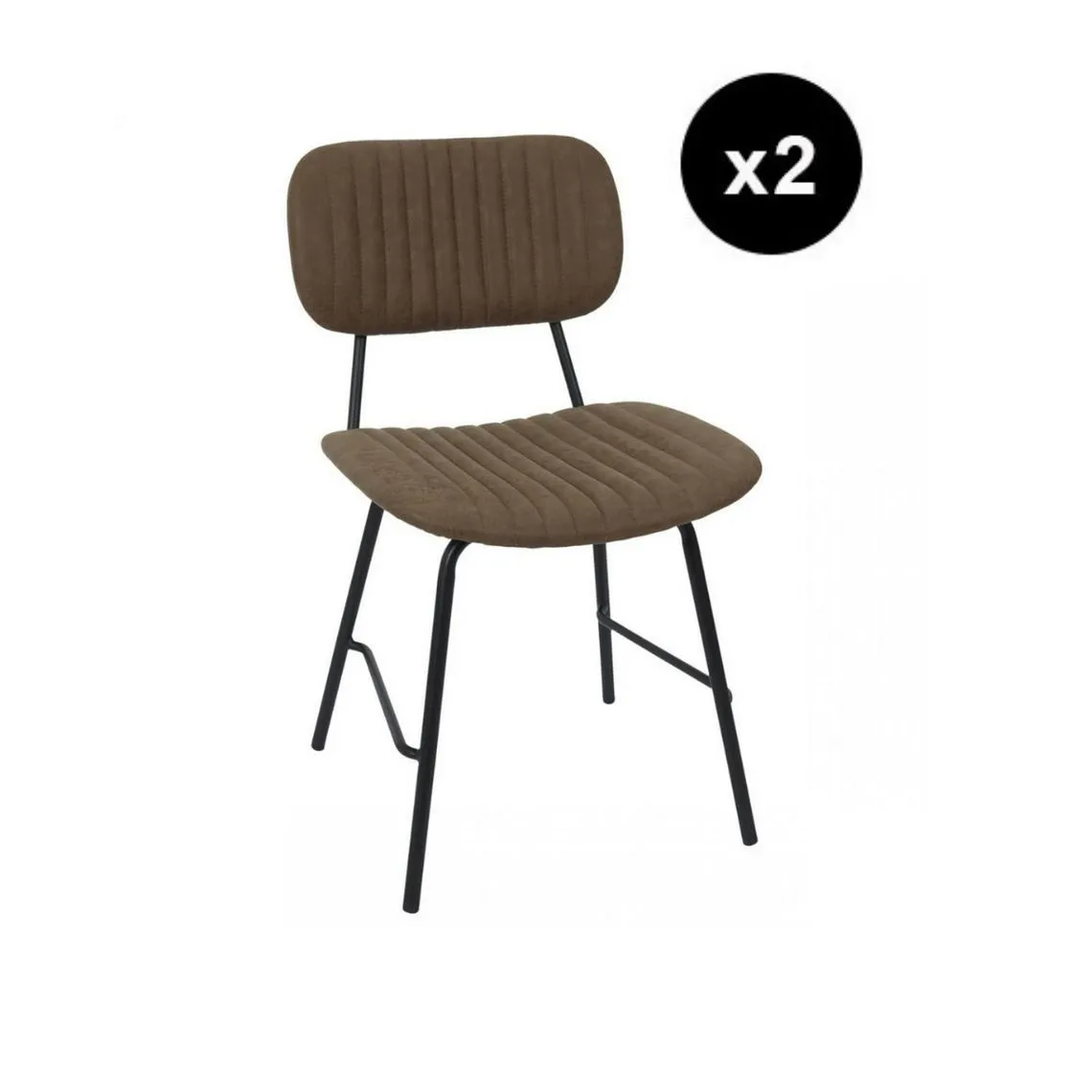 Lot de 2 Chaises TAYLOR Marron | 3 Suisses