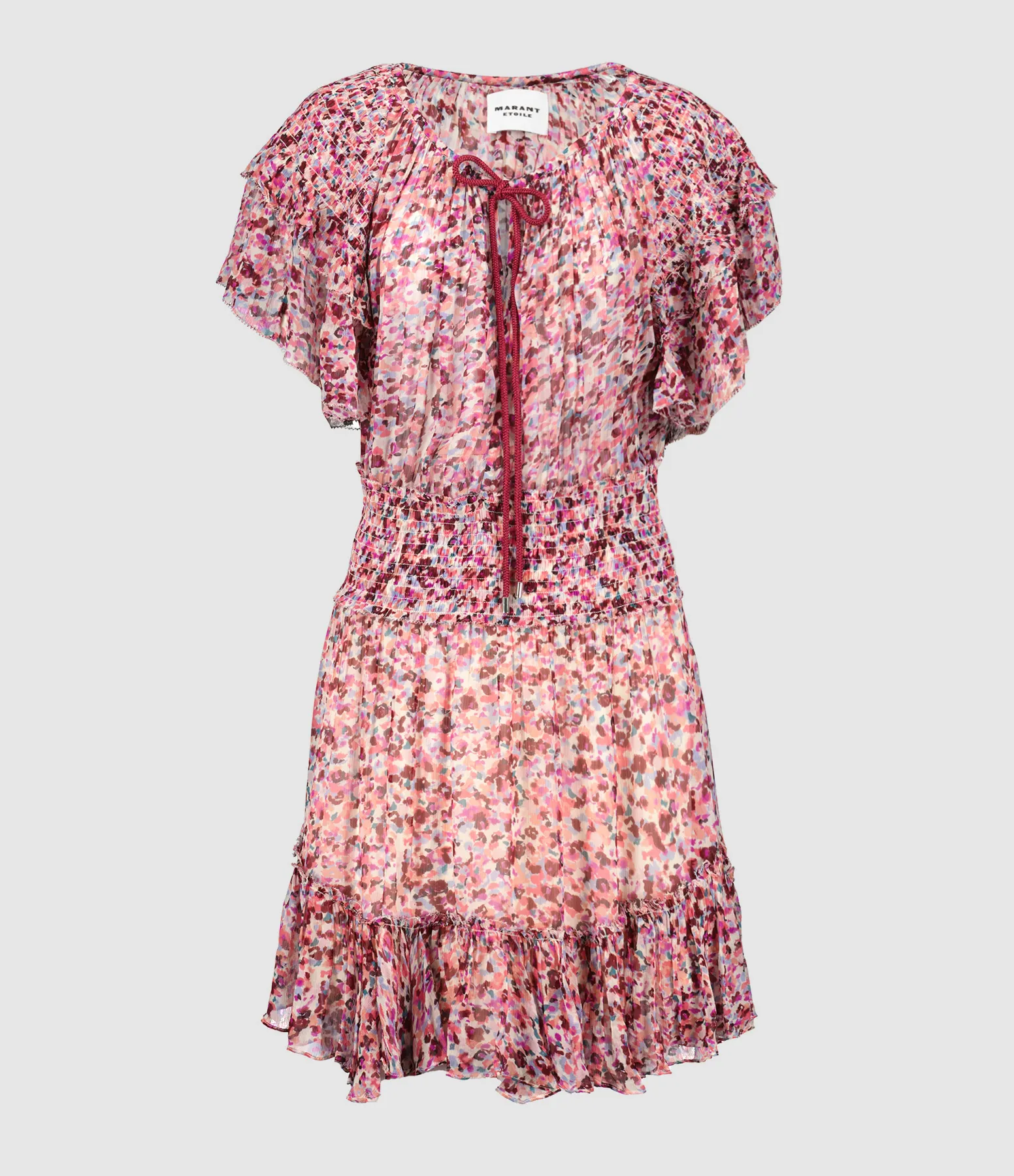 MARANT ÉTOILE Partager  Robe Florise Imprimé Framboise Écru  