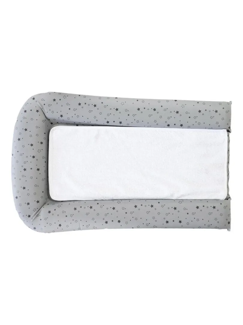 Matelas à langer + 2 carrés éponges étoile gris - Gris