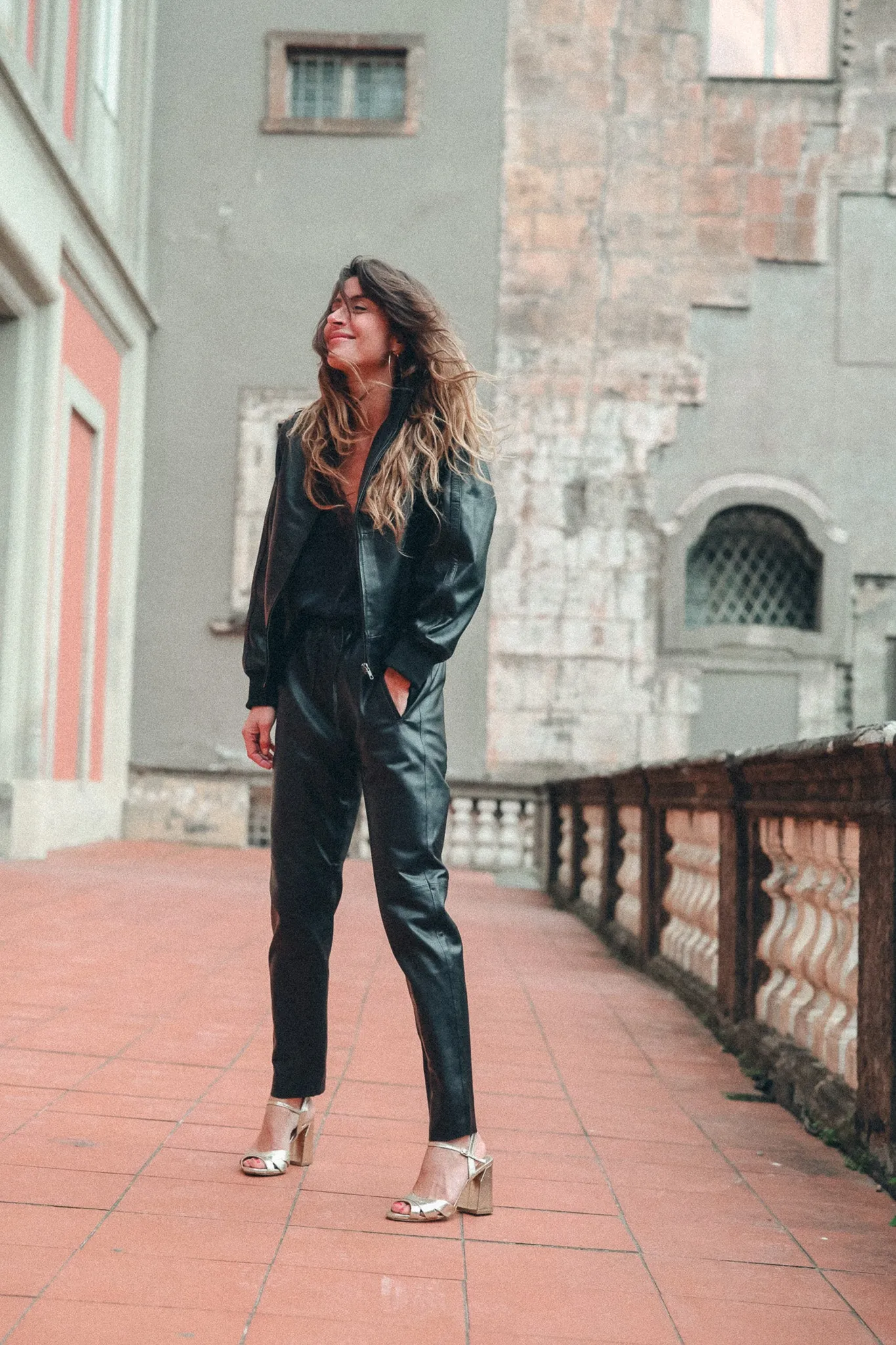 PANTALON ROCK CUIR BLACK