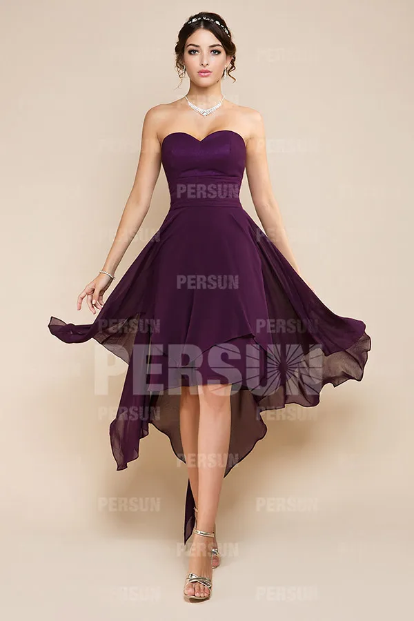 Robe bustier courte devant longue derrière