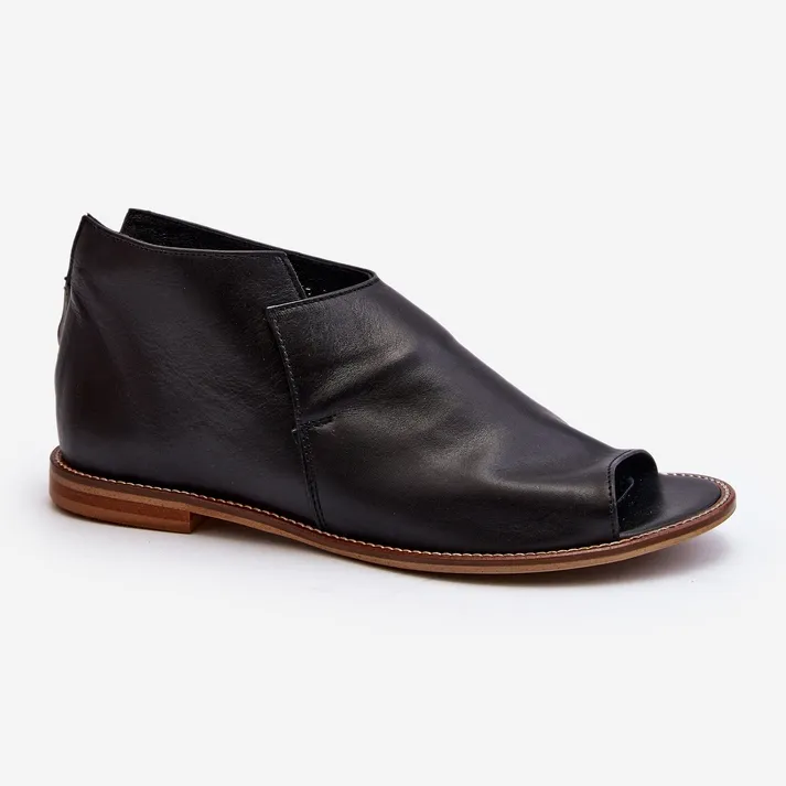 Sandales en cuir pour femmes Laura Messi 2443 Noir le noir