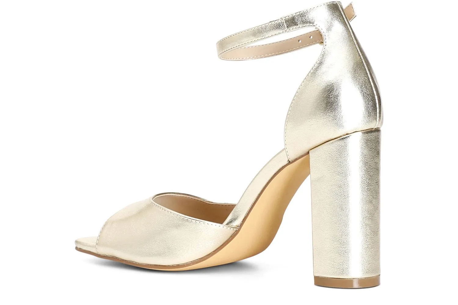 sandales métallisées avec bride à la cheville light gold - CafèNoir