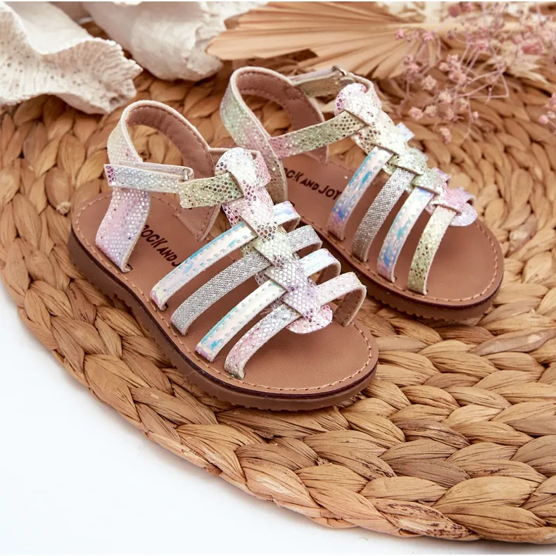 Sandales spartiates pour enfants à fermeture velcro, multicolore Radovia