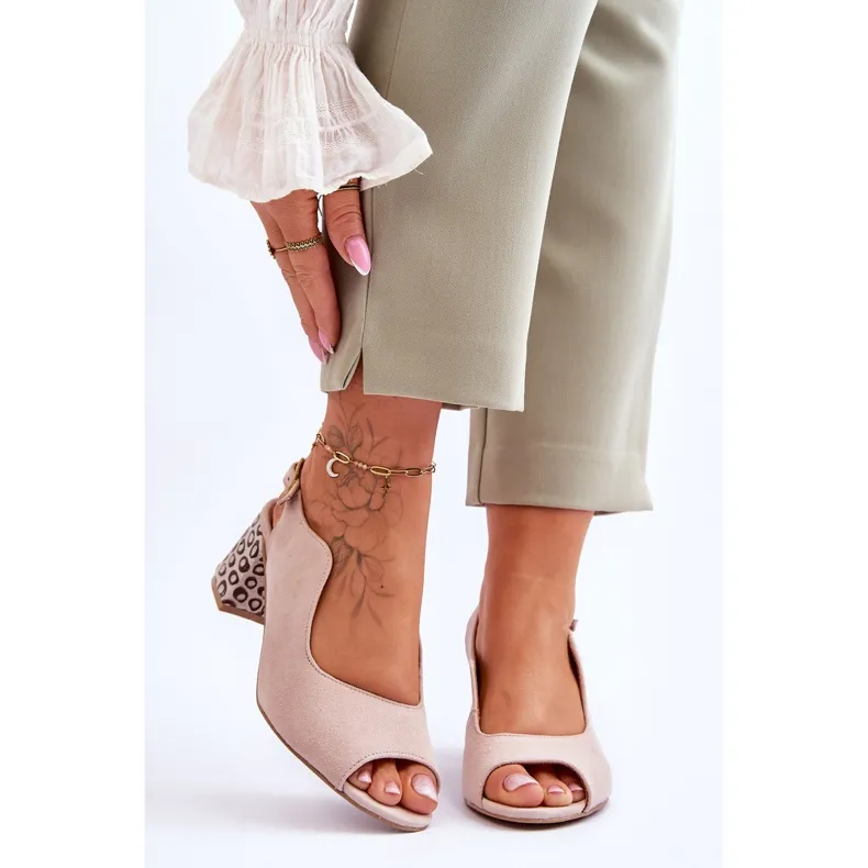 Sandales à Talon en Daim pour Femme Maciejka 05870-04 Beige