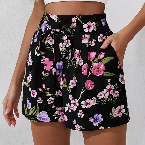 Short Noir Fleuri