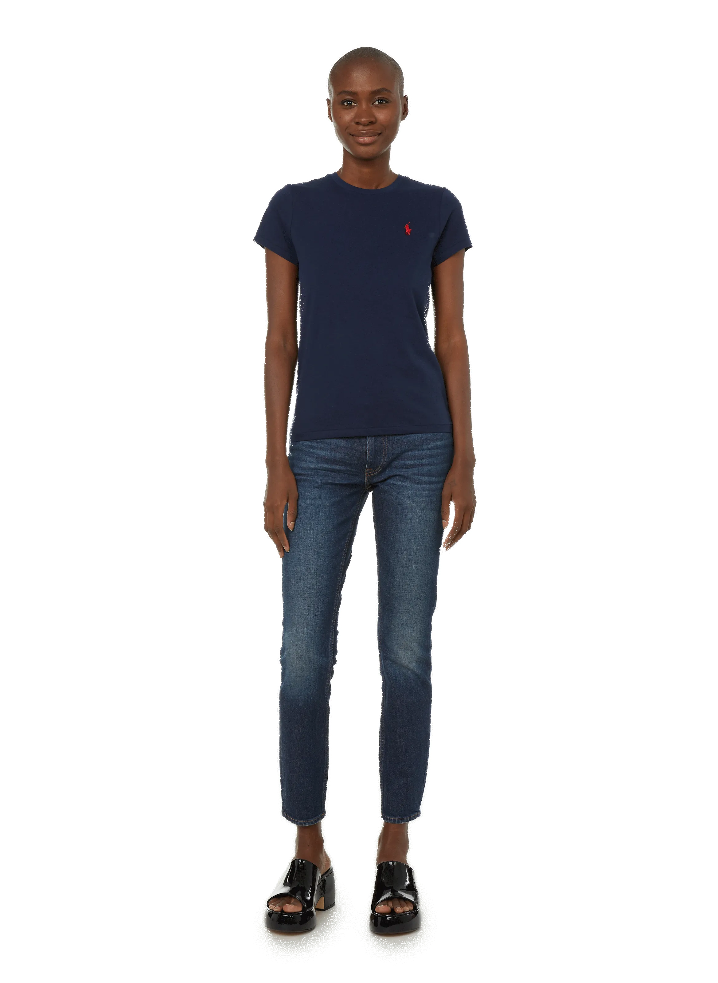 T-SHIRT COL ROND EN COTON - POLO RALPH LAUREN pour FEMME | Printemps
