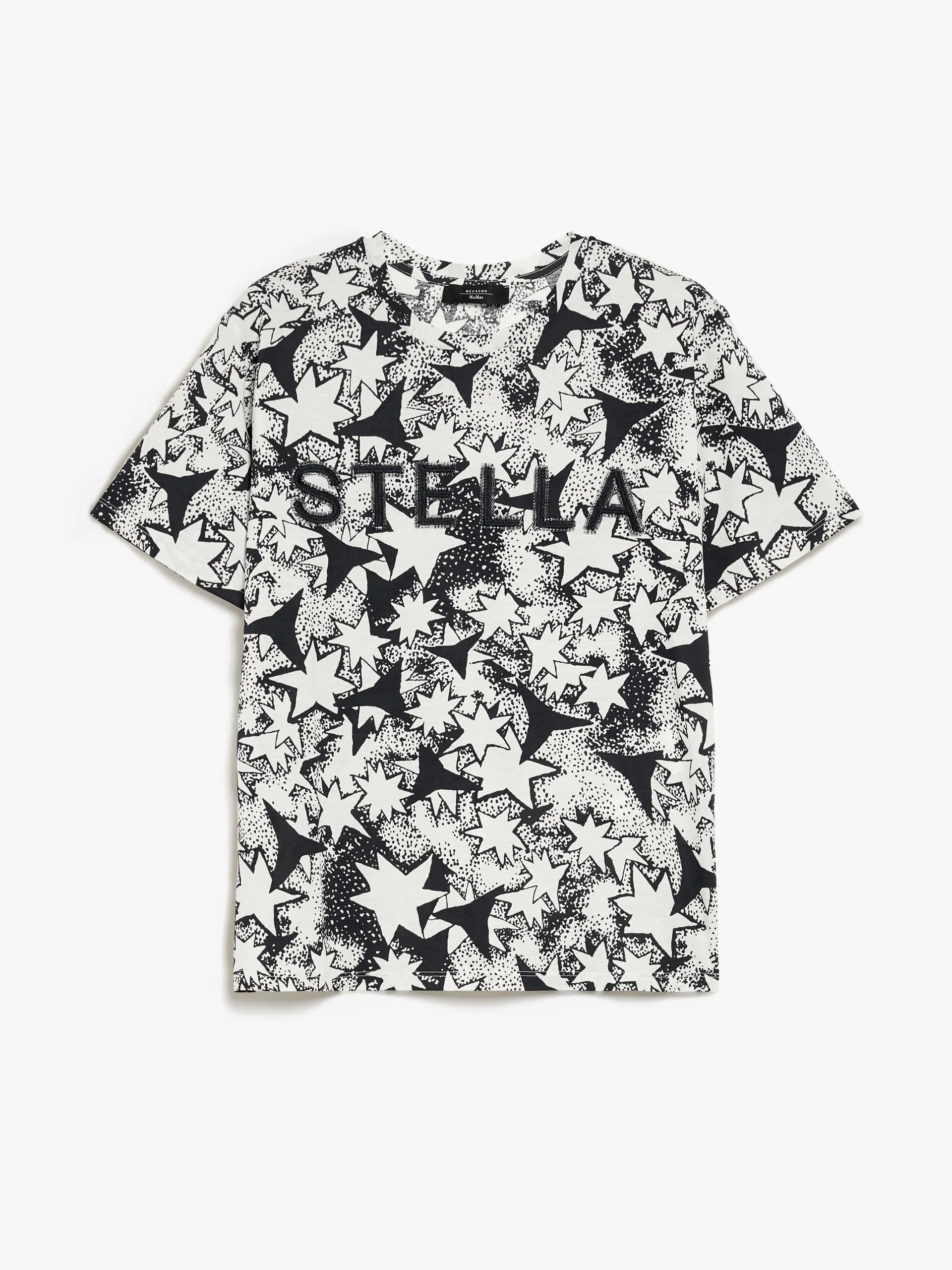 T-shirt en coton avec imprimé et broderie