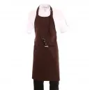 Tablier à bavette marron polycoton - MANELLI