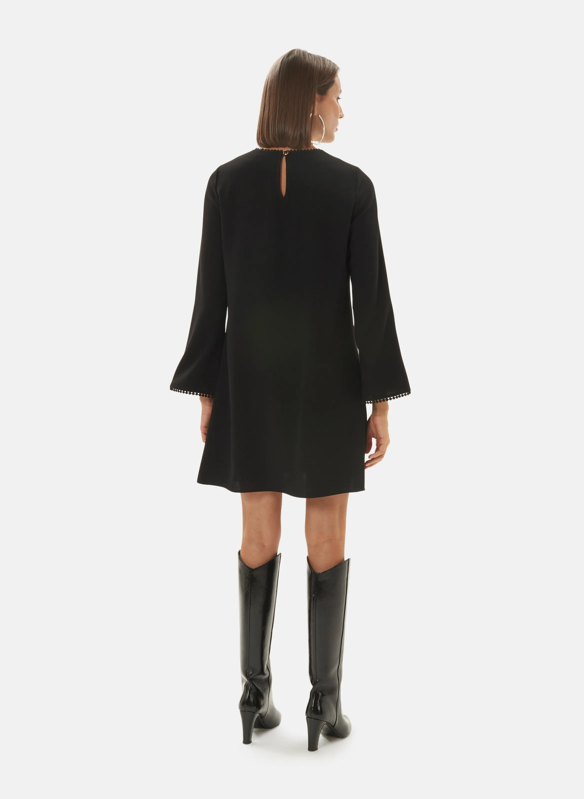 TARA JARMON  Robe évasée  courte courtes rond - raja - Noir
