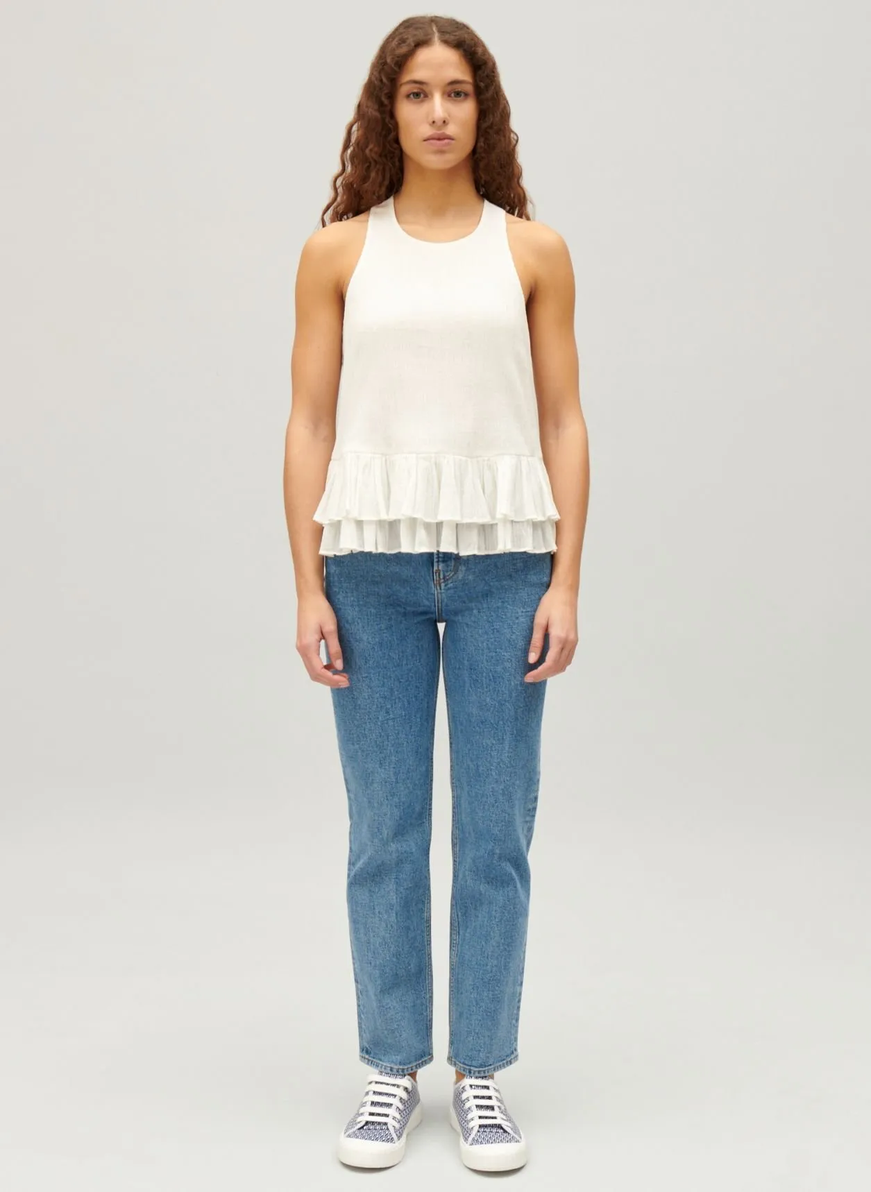 TOP COURT COL ROND EN COTON - CLAUDIE PIERLOT pour FEMME | Printemps