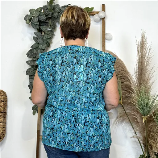 Top Tacheté ByOne Bleu Turquoise - Bleu Clair