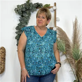 Top Tacheté ByOne Bleu Turquoise - Bleu Clair