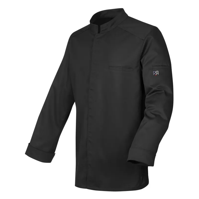 Veste de cuisine blanche avec col et poignets contrastés Robur ABAX